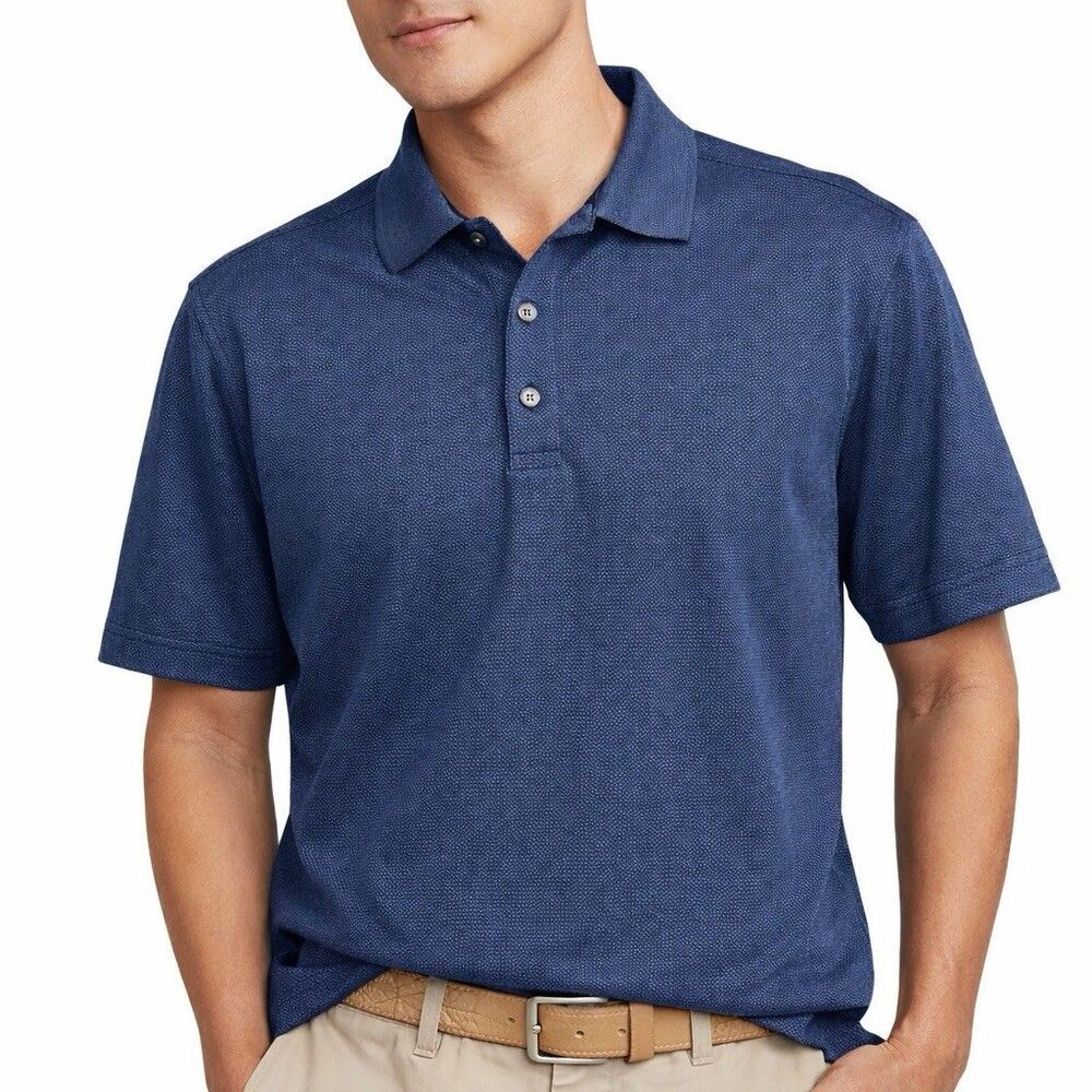 Cutter & Buck DryTec Polo Shirt Men XXL Blue Performance Golf Luxe